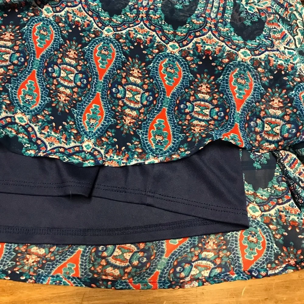 Show Me Your MuMu Blue Red Rancho Mirage Batik Tank Top Small Tunic Oversized
